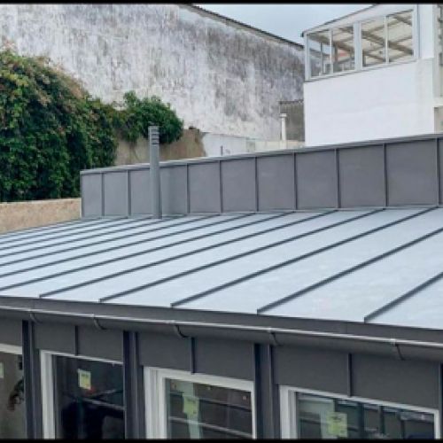 Cubierta de zinc prepatinado gris